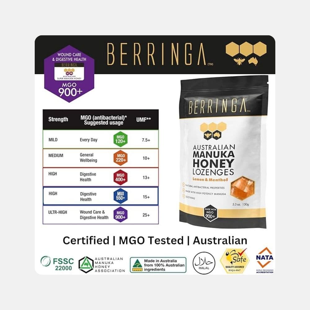 Berringa Manuka Honey Lozenges - Natural Flavor (50g) 2
