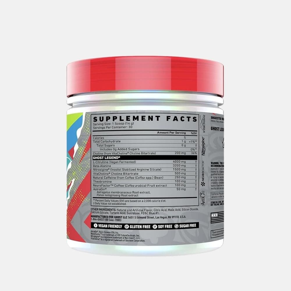 GHOST Legend Pre-Workout Powder - Blue Raspberry Flavor 2
