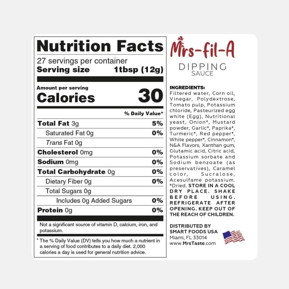 Mrs Taste FIL-A Dipping Sauce - Zero Sugar & Sodium (324g) 2