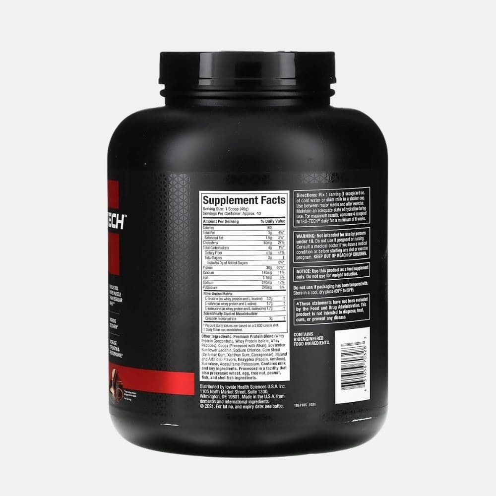 Muscletech Nitro-Tech Whey Protein Powder - Milk Chocolate Flavor (1.8 kg) 3