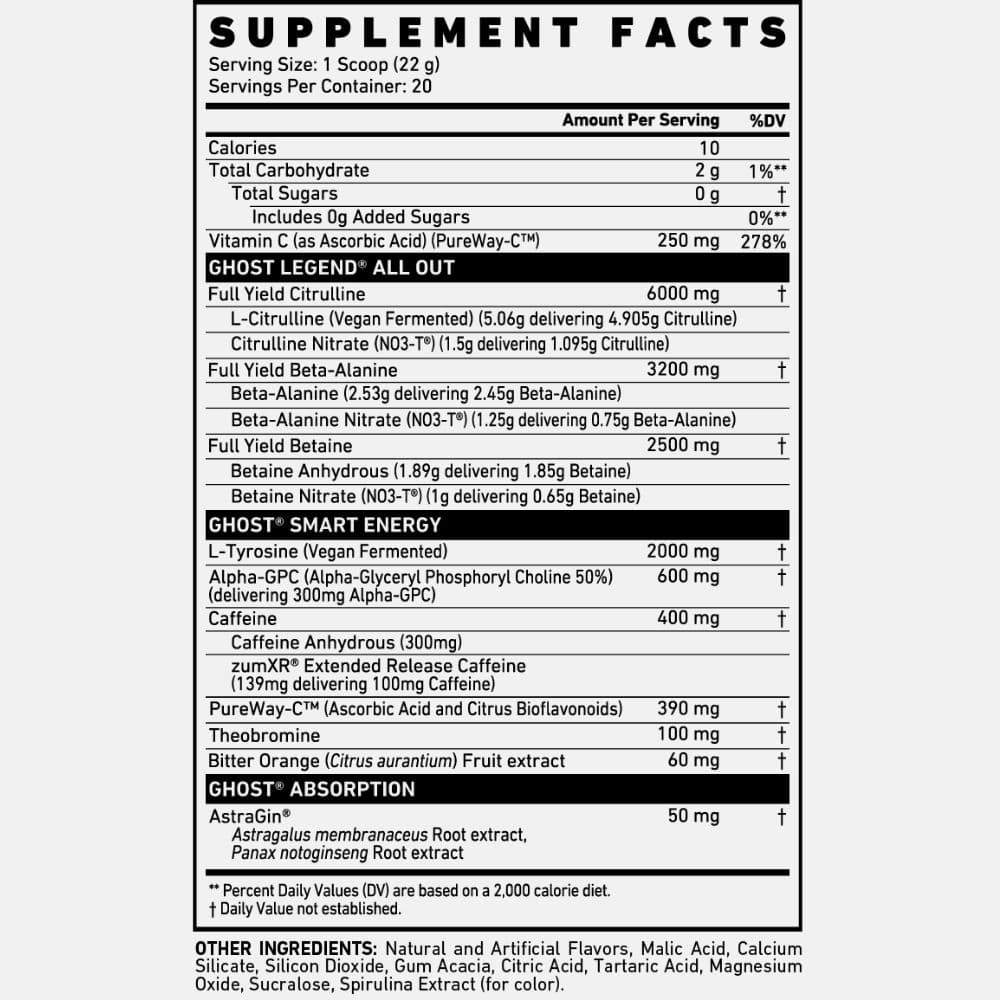 Ghost Legend All Out Powder – Energizing Pre-Workout Mix 3