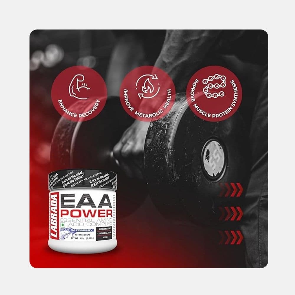 Labrada EAA Power Blue Razzberry 300g - Vegan Amino Acids 4