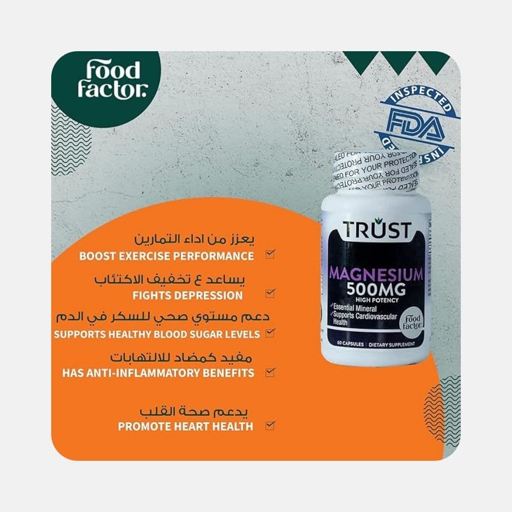 Trust Magnesium Capsules - 500 mg Supplement 4